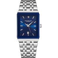 STHRLING Original Men's Empire Edge 45mm Quartz Rectangular Watch - Stainless Steel Bracelet in Blue