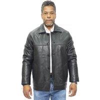 Infinity Leather Men's Cowhide Leather Box Jacket-Mendoza in Black | Size: 3XL