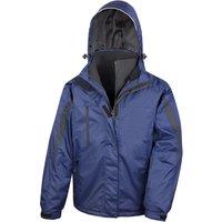 Result Men's 3 In 1 Softshell Waterproof Journey Jacket With Hood in Dark Navy | Size: Medium