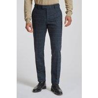 Antique Rogue Men's Herringbone Trousers in Blue | Size: 30L
