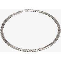 Unique Men's Stainless Steel Matte Polished Curb Chain Necklace in Silver | Size: 50 cm