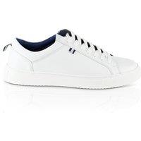 Silver Street London Men's Holden Casual Lace Up Leather Trainers in White | Size: 11