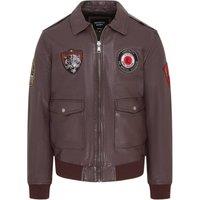 Infinity Leather Men's Leather Bomber G-1 Aviator Collar Jacket - Maverick in Brown | Size: Large