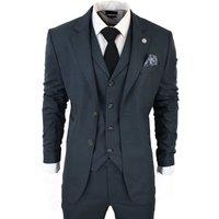 Infinity Leather Men's 3 Piece Prince Of Wales Check Suit in Olive | Size: 36R