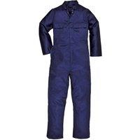 Portwest Men's Euro Work Polycotton Coverall (S999) Workwear Pack of 2 in Navy | Size: Large