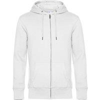 B&C Men's King Zipped Hooded Sweat in White | Size: 2XL