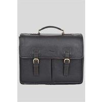 Ashwood Leather Men's 'Gareth' Triple Gusset Heavy Duty Real Leather Briefcase in Brown