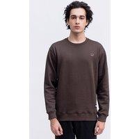 Urban Studio Men's Crew Neck Plain Fleece Sweatshirt in Brown | Size: Medium