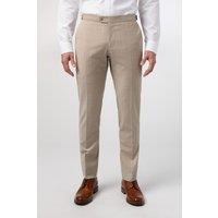 Alexandre Silver Label Men's Stone Chalkstripe Performance Tailored Fit Trousers in Nude | Size: 30R