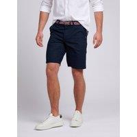 U.S. POLO ASSN. Men's Linen Blend Chino Shorts in Dark Navy | Size: 34