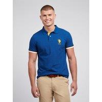 U.S. POLO ASSN. Men's Pop Colour Pique Polo Shirt in Dark Blue | Size: Medium