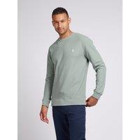 U.S. POLO ASSN. Men's Texture Crew Neck Sweatshirt in Pale Green | Size: Large