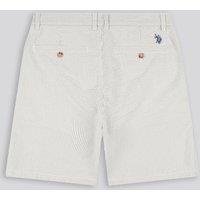 U.S. POLO ASSN. Men's Seersucker Chino Short in Light Grey | Size: 34