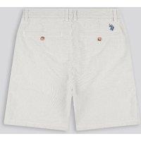 U.S. POLO ASSN. Men's Seersucker Chino Short in Light Grey | Size: 38