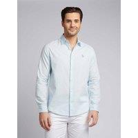 U.S. POLO ASSN. Men's Linen Blend Shirt in Pale Blue | Size: XL