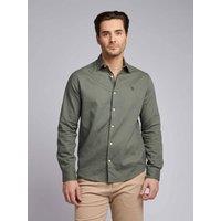 U.S. POLO ASSN. Men's Linen Blend Shirt in Dark Olive | Size: XL