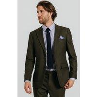 Dobell Men's Dark Green Twill Suit Jacket | Size: 44R
