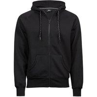TEE JAYS Men's Fashion Zip Hooded Sweatshirt in Black | Size: Small
