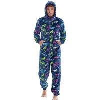 Floso Men's Game Controller Fleece Jumpsuit in Blue | Size: Medium/Large