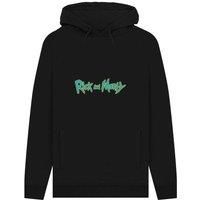 Rick & Morty Men's Graphic Logo Hoodie in Black | Size: Small