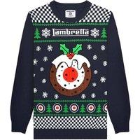 Lambretta Men's AW25 Target Christmas Jumper in Navy | Size: XL