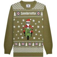 Lambretta Men's AW25 Scooter Christmas Jumper in Khaki | Size: XL