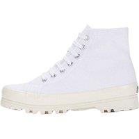 Superga Men's 2341 Alpina Shiny Gum High Top Trainers in White | Size: 2.5