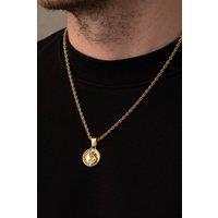 Outrage London Men's Men's 18K Gold St. Christopher Pendant Cuban Necklace | Size: 22 inches