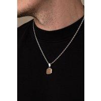 Outrage London Men's Men's Silver Tiger Eye Pendant Necklace | Size: 18 inches