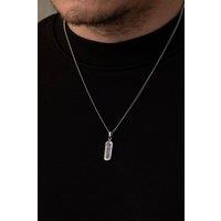 Outrage London Men's Men's Silver Lapis Lazuli Pendant Necklace | Size: 18 inches