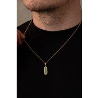 Outrage London Men's 18K Gold Malachite Stone Pendant Necklace | Size: 22 inches