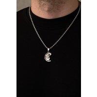 Outrage London Men's Men's Silver Irregular Zeus Pendant Necklace | Size: 24 inches
