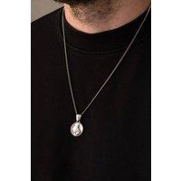 Outrage London Men's Silver St. Jude Pendant Cuban Necklace | Size: 24 inches