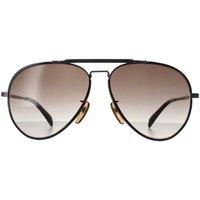David Beckham Men's Aviator Dark Ruthenium Brown Gradient DB7003/S in Grey