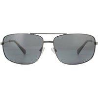 Polaroid Men's Rectangle Dark Ruthenium Grey Polarized Sunglasses
