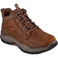 Skechers Men's RESPECTED Mid Top Leather Moc Toe Lace Up Brown | Size: 8