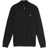 Lyle & Scott Men's Lambswool Blend Zip Through Cardigan Jet Black Marl | Size: Large