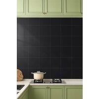 Living and Home Set of 10 Pure Black Self-Adhesive PVC Wall Stickers, 40x40cm | Size: 40x40 cm