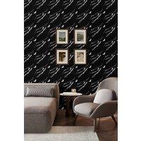 Living and Home 10pcs Peel and Stick Black Marquina Marble PVC Wall Sticker, 40X40cm | Size: 40X40 cm