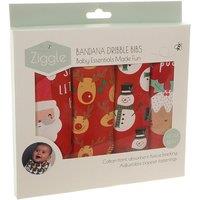 Ziggle Bandana Dribble Bibs Christmas Pack of 4 in Red
