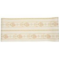 Living and Home Horizontal Stripes Wallpaper with Clustered Flowers & Vine Decor in Cream