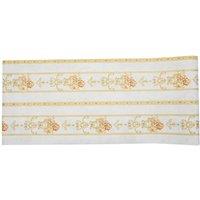 Living and Home Horizontal Stripes Wallpaper with Clustered Flowers & Vine Decor in White