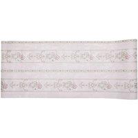 Living and Home Horizontal Stripes Wallpaper with Clustered Flowers & Vine Decor in Dusty Pink