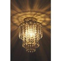 Modern Crystal Mount Ceiling Light in Silver
