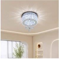 Crystal Flush Mount Ceiling Light with & Hanging Crystal Accent in Silver