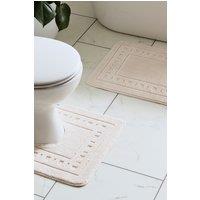 Catherine Lansfield 'Armoni' Bath Mat & Ped Set in Cream