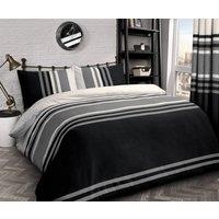 Velosso Tonal Cotton Rich Printed Duvet Cover & Pillowcase Set in Black | Size: Single