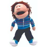 Fiesta Crafts White Boy Hand Puppet Soft & Interactive with Moving Mouth & Arms