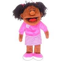 Fiesta Crafts Girl (dark skin) Hand Puppet with Moving Mouth & Arms