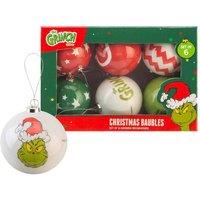 VFM e-Store Grinch Christmas Baubles Set Tree Decoration 7.5cm x 7.5cm Multi X 1 | Size: 7.5 cm x 7.5 cm